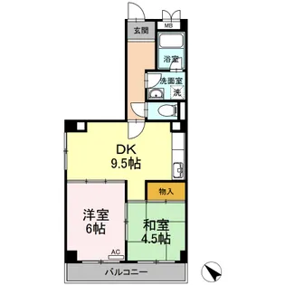 浜田マンション【4階】の間取り