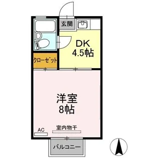 プレジール南昭和【201号室】の間取り