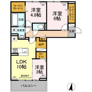 ハーベストCK【3階】の間取り