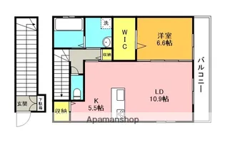 ヴィラ リッシュ【201号室】の間取り