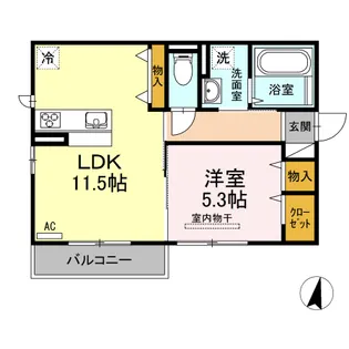 プロヴァンス【201号室】の間取り
