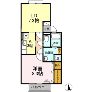 ステイトメント安宅 B棟【202号室】の間取り