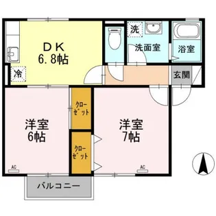 セジュール中吉野 B棟【B106号室】の間取り
