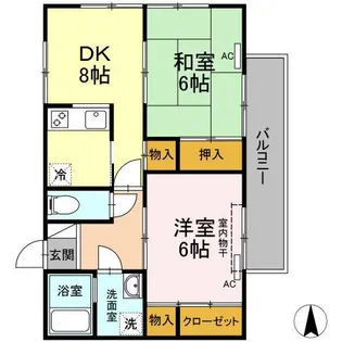 リバーサイド幸泉 2棟【1階】の間取り