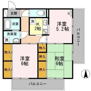 リバーサイド幸泉 2棟【1階】の間取り