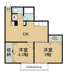 第1新見ハイツ【1階】の間取り