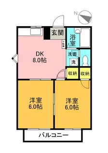 ファミーユ笠木【A205号室】の間取り