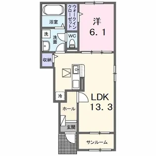 アルーン富岡 B【1階】の間取り