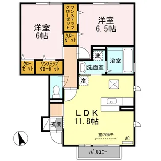 ウィズ 山城 C棟【1階】の間取り