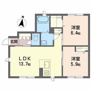 プロヌーブ佐古【1階】の間取り