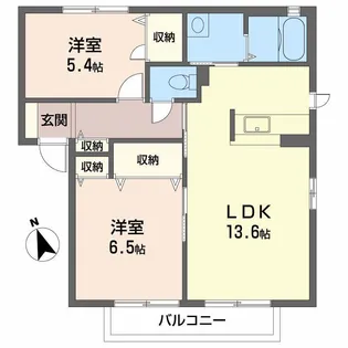 ラ・ネージュⅠ番館【2階】の間取り