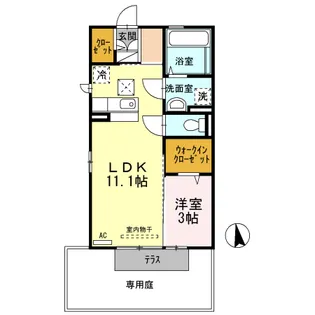 ルナ ラパン A棟【1階】の間取り