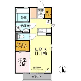 ルナ ラパン A棟【2階】の間取り