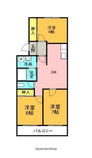 サラグレース川内【1階】の間取り