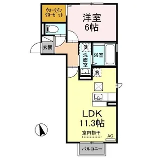 シャイン クレール B棟【1階】の間取り