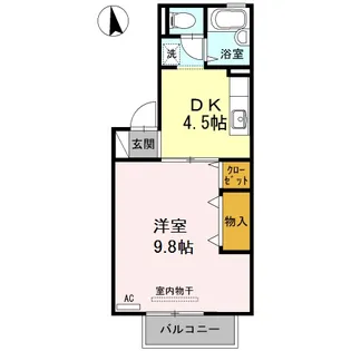 フロラシオン川内 I棟【I103号室】の間取り