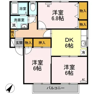 アムール A棟【2階】の間取り