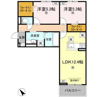 サンセール問屋町II【1階】の間取り