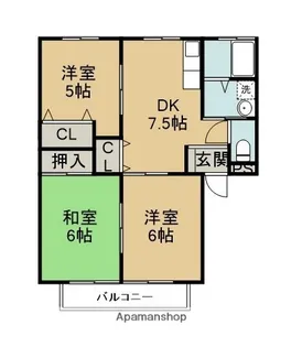 ハビネスハイツ【201号室】の間取り