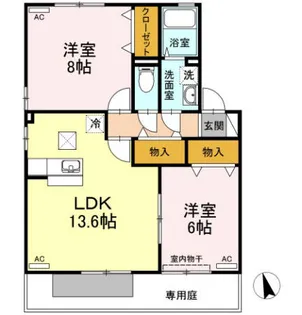 シャルマン ヴィラ B棟【1階】の間取り