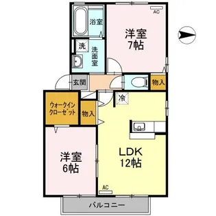 リヴェール E棟【2階】の間取り