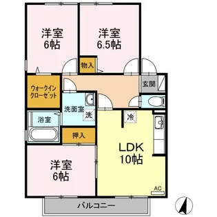 メゾン・リヴェール D棟【1階】の間取り