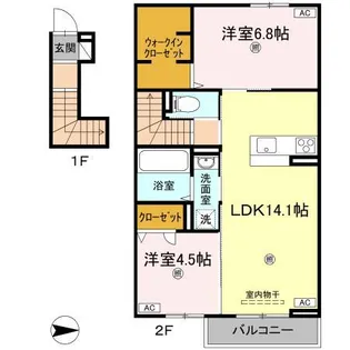 オリエンタルコート南田宮【2階】の間取り