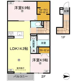 オリエンタルコート南田宮【2階】の間取り