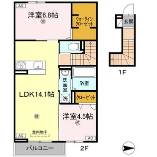 オリエンタルコート南田宮【2階】の間取り