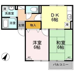 エスパシオ那賀川 B棟【2階】の間取り