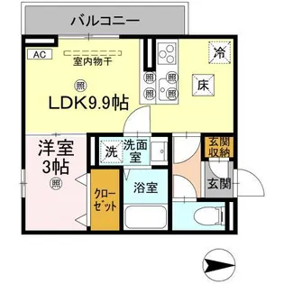 1LDKの間取り画像