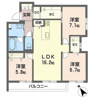 SHAMAISON グランフィリア【1階】の間取り