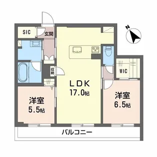 2LDKの間取り画像