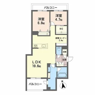 ベレオ安宅【3階】の間取り