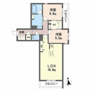 ベレオ安宅【2階】の間取り