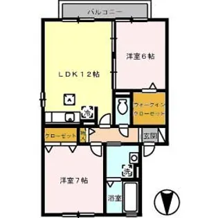 プラザ・シャルム B棟【1階】の間取り