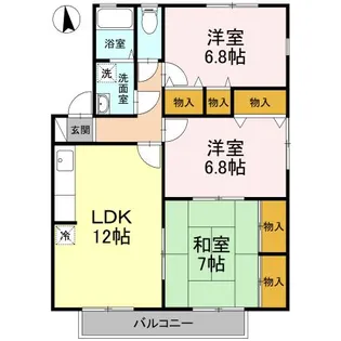 ルミナス山城 A棟【2階】の間取り