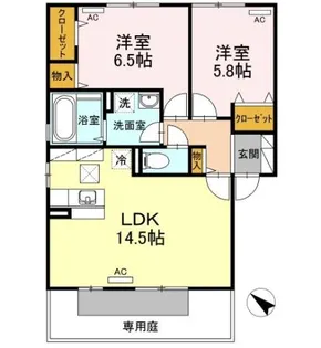 ヴァン・カルチェ C棟【1階】の間取り