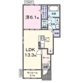 ヘーリオス【1階】の間取り