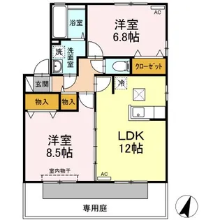 メゾン・ラフィーネ A棟【1階】の間取り