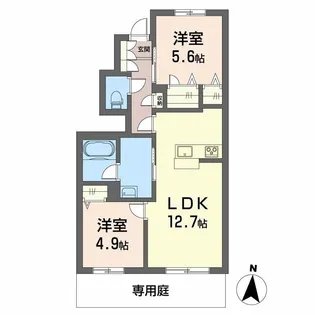 シャーメゾン レ・フレールⅥ【1階】の間取り