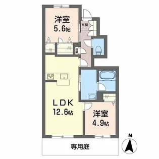 シャーメゾン レ・フレールⅥ【1階】の間取り
