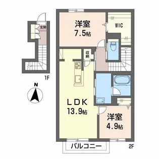 シャーメゾン レ・フレールⅥ【2階】の間取り