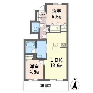 シャーメゾン レ・フレールⅥ【1階】の間取り