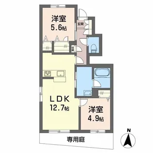 シャーメゾン レ・フレールⅥ【1階】の間取り
