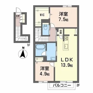 シャーメゾン レ・フレールⅥ【2階】の間取り