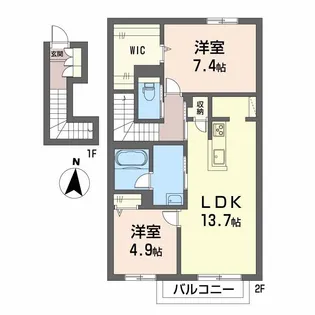 シャーメゾン レ・フレールⅥ【2階】の間取り