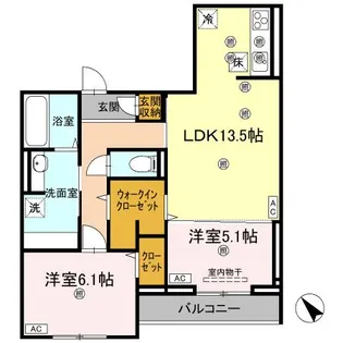 ビルゴ中吉野【1階】の間取り