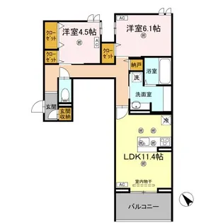 ビルゴ中吉野【2階】の間取り