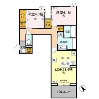 ビルゴ中吉野【1階】の間取り